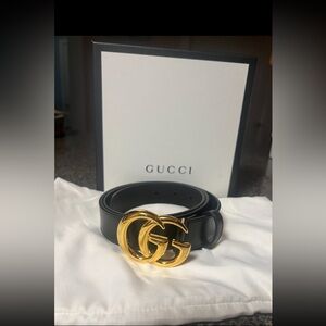 Gucci double G leather belt